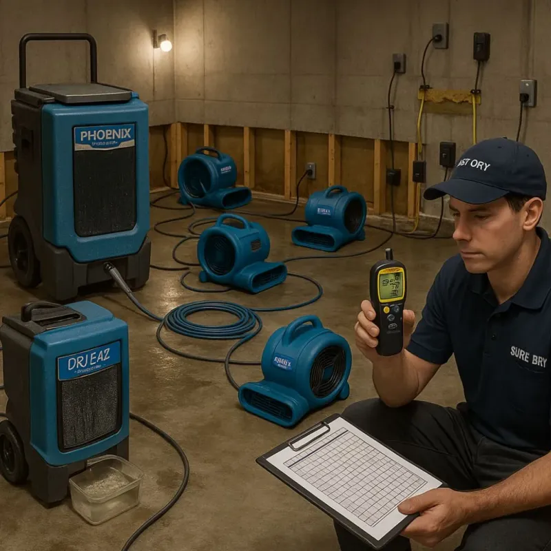 Structural Drying and Dehumidification process in Panguitch, UT